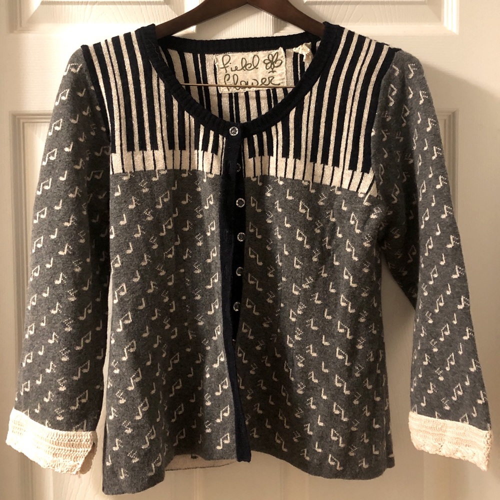 ANTHROPOLOGIE Field Flower Piano Sweater